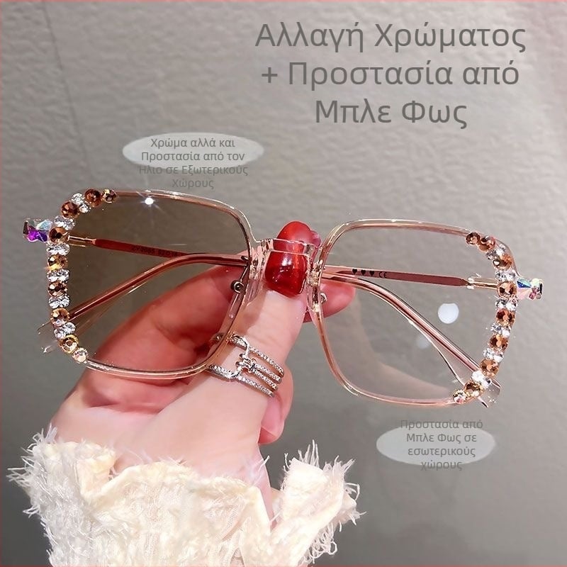 Γυαλιά πρεσβυοπίας, τετράγωνο πλήρες πλαίσιο, φακοί από ρητίνη με αντι-μπλε φως, πλαίσια PC/ρητίνη