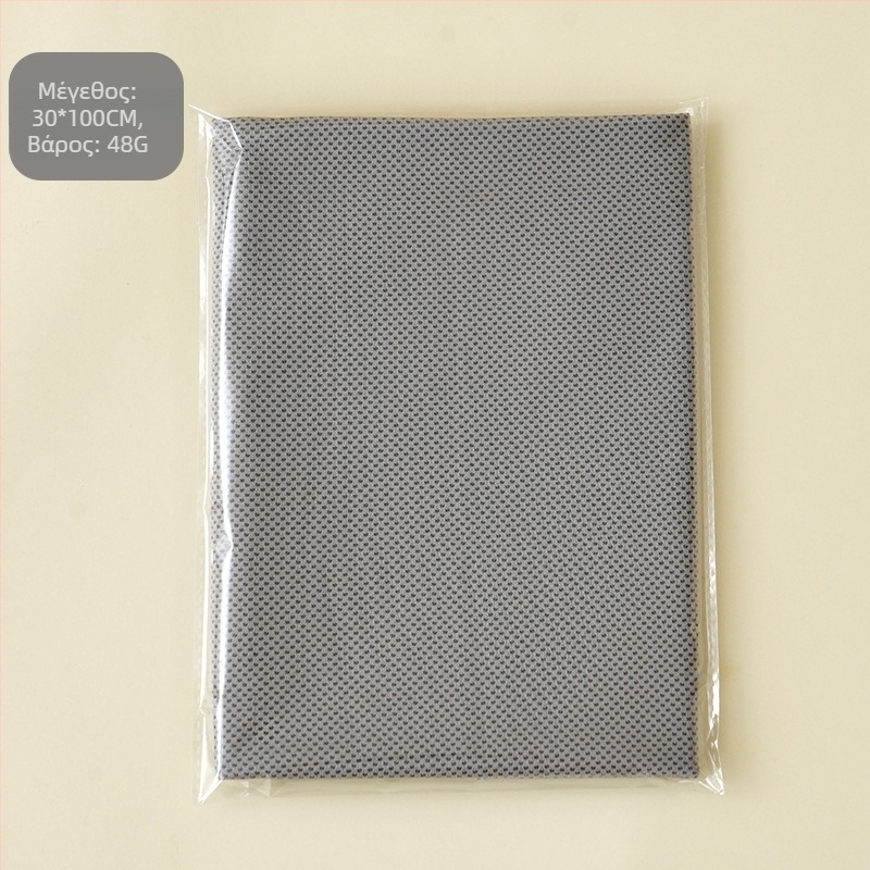 Αθλητική πετσέτα – πολυεστέρας; ψύξη, γρήγορο στέγνωμα, απορρόφηση ιδρώτα; απορρόφηση νερού 0–5 δευτερόλεπτα; βάρος 48 g; δυνατότητα προσαρμογής με λογότυπο