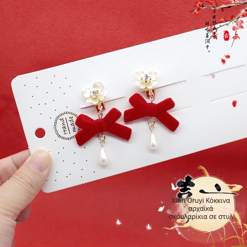 Κλιπ για αυτί με φούντα, παιδικά κοσμήματα σε εθνοτικό ύφος, σειρά Πριγκίπισσα, κρύσταλλος διακριτικός, ξεχωριστή συσκευασία