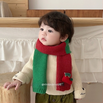 Παιδικό κασκόλ με πατςγουρκ, unisex, πλεκτό, ζεστό για το λαιμό, μοντέλο BJ* Stained House Patchwork Scarf