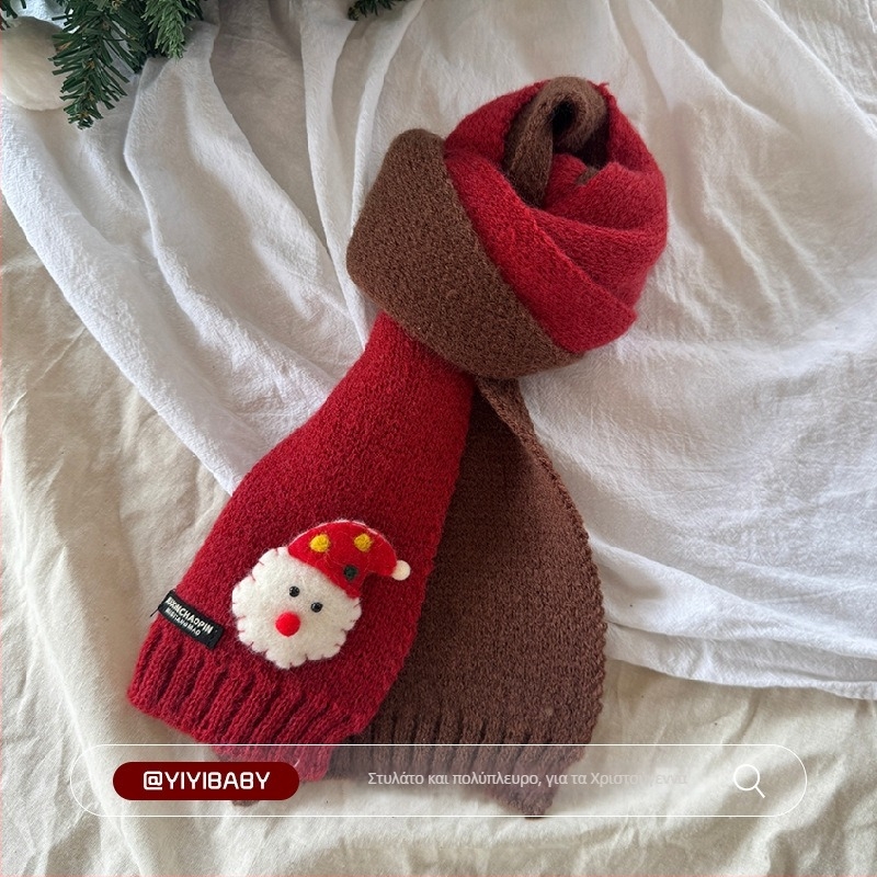 Παιδικό κασκόλ με πατςγουρκ, unisex, πλεκτό, ζεστό για το λαιμό, μοντέλο BJ* Stained House Patchwork Scarf