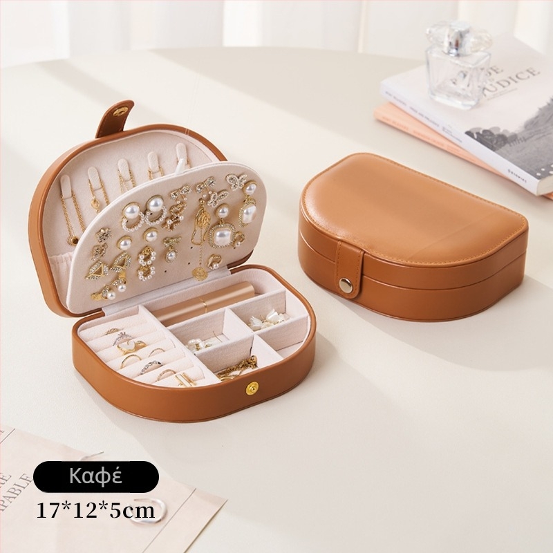 Δερμάτινο κουτί αποθήκευσης κοσμημάτων για ταξίδια, βιντάζ έμπνευση, μοντέλο Msy2025-1027, σκληρή κατασκευή, μοτίβο ομοιόμορφο