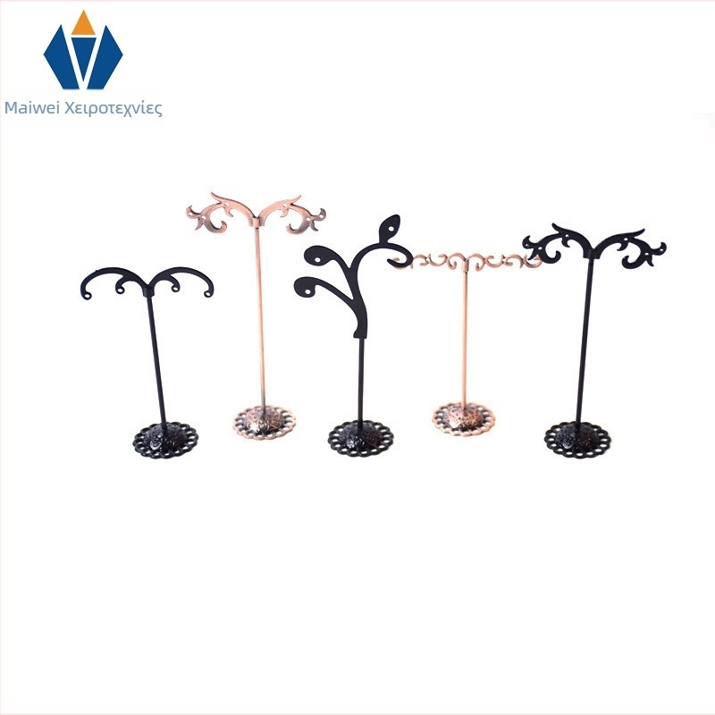 Μεταλλικό στήριγμα για σκουλαρίκια – τριμερές σετ για γραφείο, εκθετήριο σκουλαρικιών, καλλιτεχνικός σχεδιασμός από σφυρηλατημένο σίδηρο