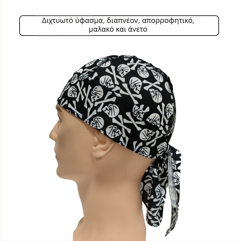 Ποδηλατικό καπέλο με δίχτυ ύφασμα που στεγνώνει γρήγορα, καπελάκι σε στυλ πειρατή για προστασία από τον ήλιο το καλοκαίρι, υπαίθρια οδήγηση