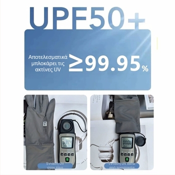 Γάντια καλοκαιριού UPF50+ από ice silk, UV προστασία, αντιολισθητικές, επέκταση καρπού, για οδήγηση και ποδηλασία