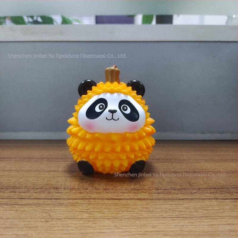 Κλειδοθήκη φωτιζόμενη φιγούρα panda-durian, διασκεδαστική φρούτων σειρά, ύλικό βισκόζη, συσκευασία OPP, κατάλληλο για ηλικίες 15–35