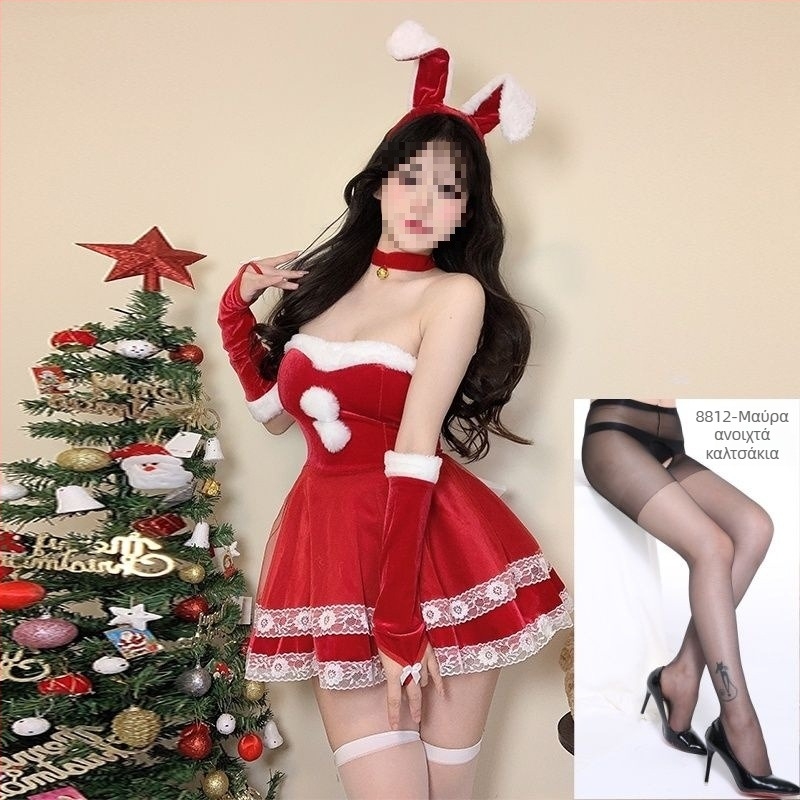 Κοστούμι cosplay κορίτσι-κουνέλι - Unisex, ντύσιμο σε στυλ αεροσυνοδού με γούνινο γιακά, χωρίς μανίκια, μίγμα spandex, παντελόνια πέντε τεταρτών, Άνοιξη 2025