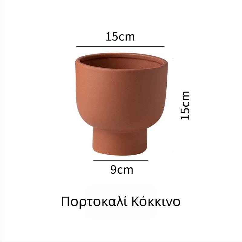 Κεραμικό γλαστράκι για γραφείο ή δάπεδο – Nordic Morandi στυλ, κατάλληλο για διακόσμηση γραφείου και κατοικιών