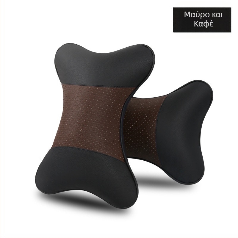 Σετ δύο μαξιλαριών κεφαλής αυτοκινήτου για εσωτερικό χώρο – εξωτερική επιφάνεια από δέρμα τεχνητό, γέμισμα από συνθετικές ίνες, για όλες τις εποχές, στυλ επιχειρηματικό