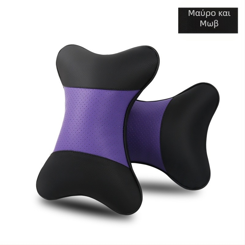 Σετ δύο μαξιλαριών κεφαλής αυτοκινήτου για εσωτερικό χώρο – εξωτερική επιφάνεια από δέρμα τεχνητό, γέμισμα από συνθετικές ίνες, για όλες τις εποχές, στυλ επιχειρηματικό