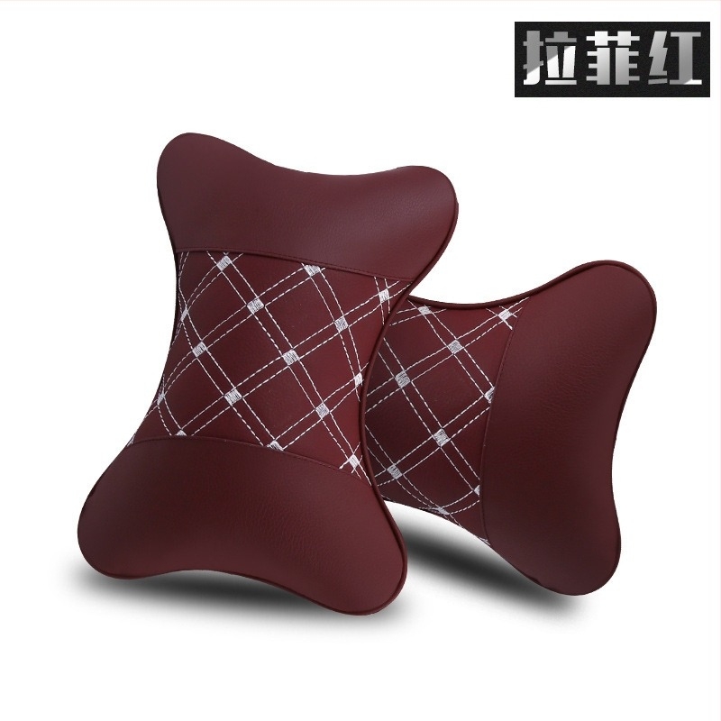 Σετ δύο μαξιλαριών κεφαλής αυτοκινήτου για εσωτερικό χώρο – εξωτερική επιφάνεια από δέρμα τεχνητό, γέμισμα από συνθετικές ίνες, για όλες τις εποχές, στυλ επιχειρηματικό