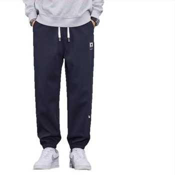 Άνδρικά καθημερινά παντελόνια, φαρδιά γραμμή, μεσαία μέση, φλις επένδυση, πολυεστερικό ύφασμα (Χειμώνας 2025)