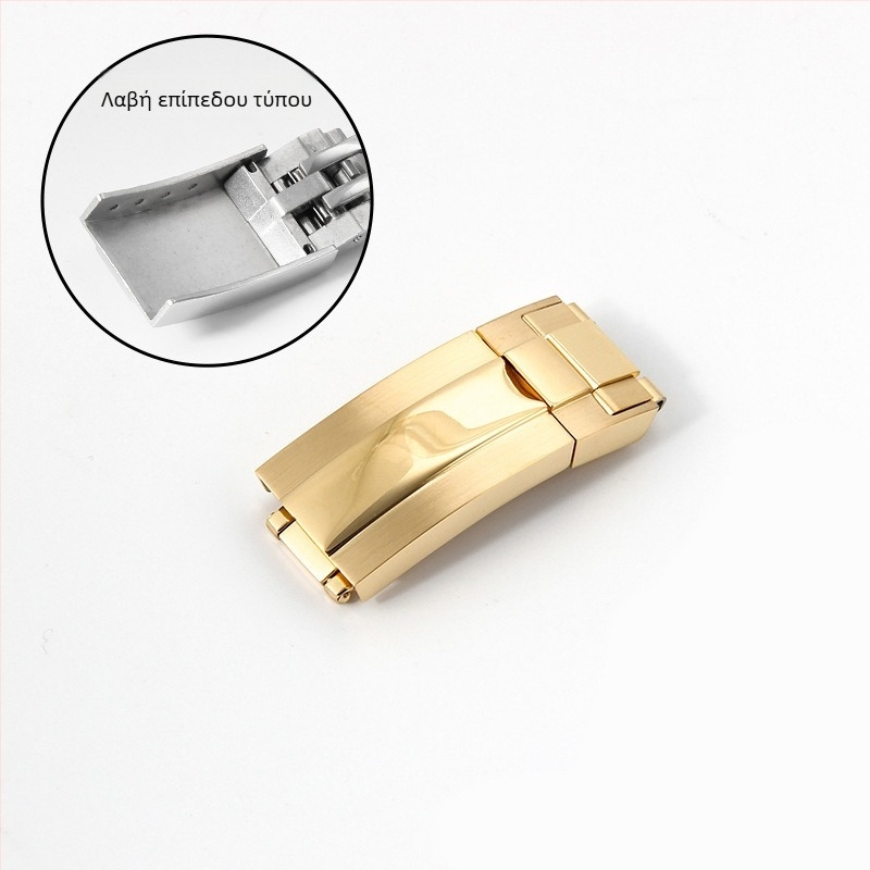 Ατσάλινη πτυσσόμενη αγκράφα για λουριά ρολογιών; Συμβατή με Rolex (Submariner, Daytona); HH-Buckle 00135, Huahang; καλοκαίρι 2024, Πρωτότυπος σχεδιασμός