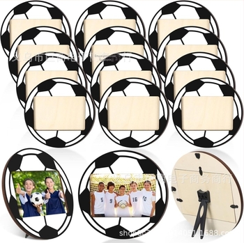 Ξύλινο πλαίσιο φωτογραφίας σε σφαίρα με αθλητικό θέμα, επιτραπέζιο display, εκτύπωση, στυλ κινουμένων σχεδίων, ιδανικό προσωπικό δώρο.