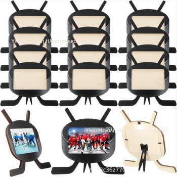 Ξύλινο πλαίσιο φωτογραφίας σε σφαίρα με αθλητικό θέμα, επιτραπέζιο display, εκτύπωση, στυλ κινουμένων σχεδίων, ιδανικό προσωπικό δώρο.