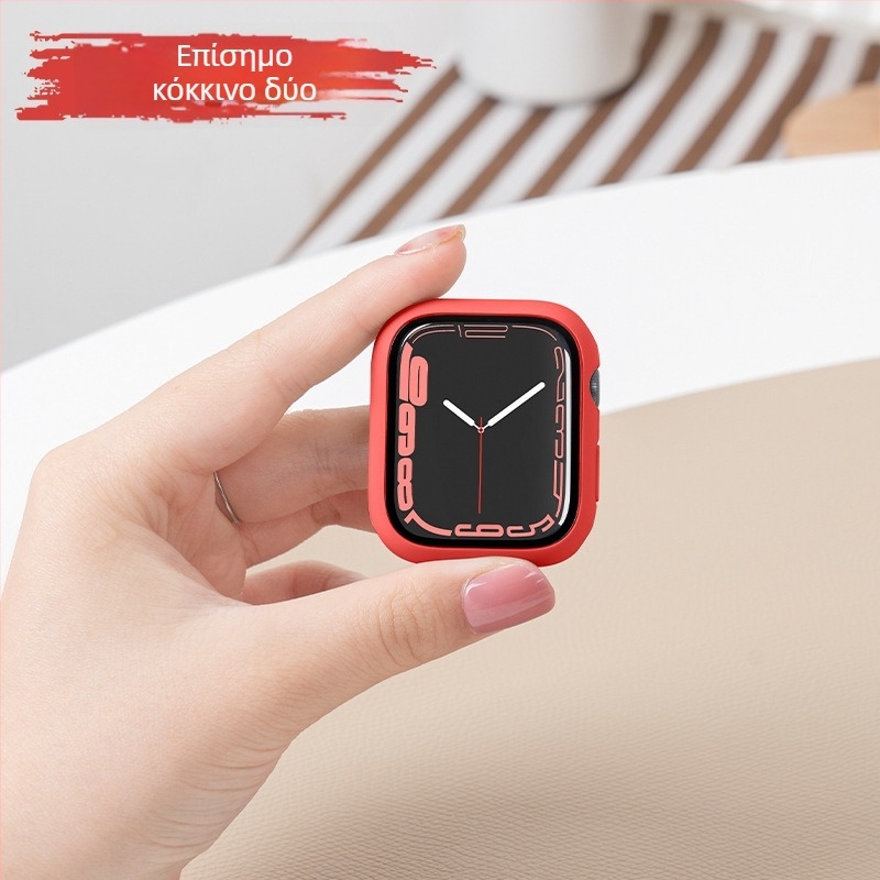 PC θήκη προστασίας για Apple Watch με ενσωματωμένο προστατευτικό οθόνης από tempered γυαλί