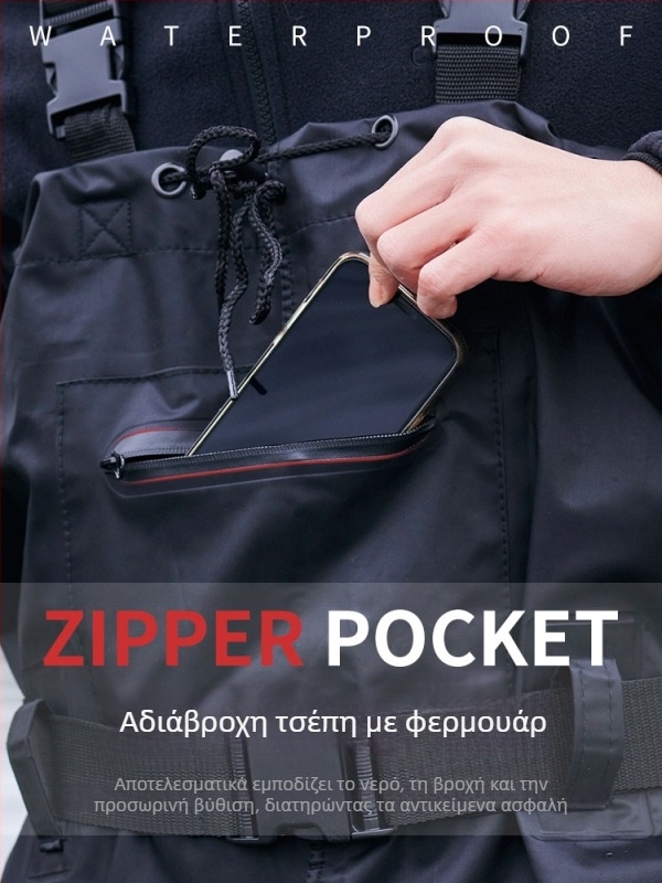 Haixiang Νάιλον Αδιάβροτα παντελόνια ψαρέματος με 1 τσέπη, ολόσωμη σχεδίαση