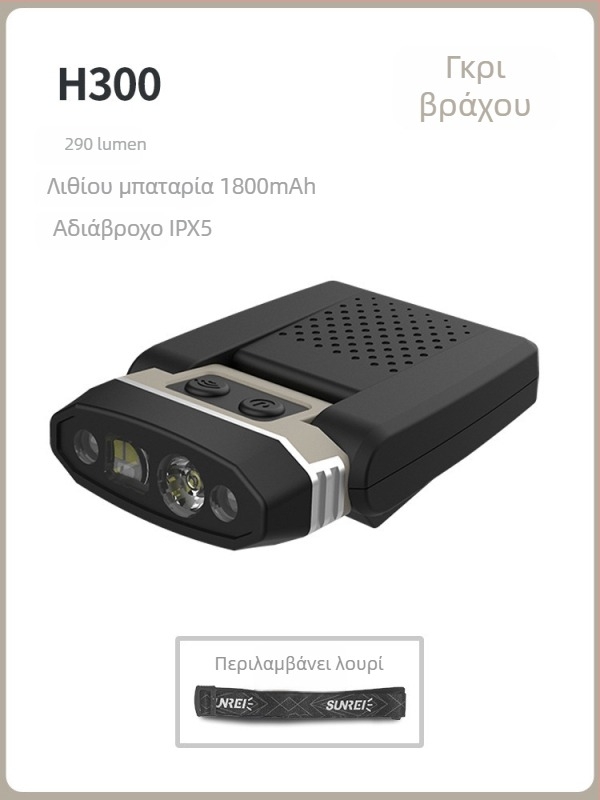 Shanlix LED κεφαλόφακος, επαναφορτιζόμενος με επαγωγικό διακόπτη, 40 g, 27 ώρες λειτουργίας, 100 lm, κατάλληλος για νυχτερινή αλιεία