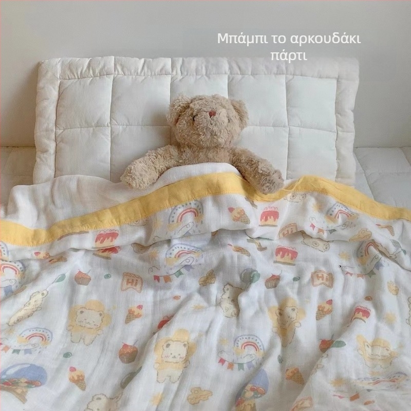 Βρεφικό πάπλωμα από ίνες μπαμπού, γάζα τεσσάρων στρώσεων με μοτίβο κινούμενων σχεδίων, βάρος κάτω από 300 g, για όλες τις εποχές