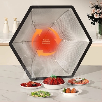 Αναδιπλούμενο μονωτικό κάλυμμα φαγητού και λαχανικών για οικιακή χρήση (πολυλειτουργικό, διατήρηση θερμοκρασίας, ανθεκτικό στη σκόνη)