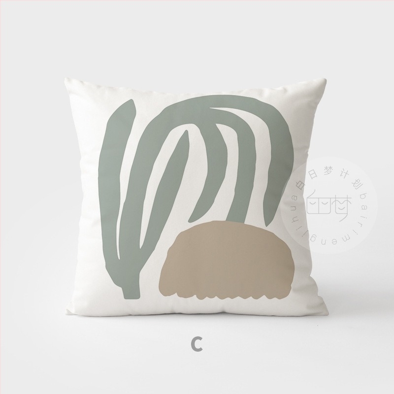 Μαξιλαροθήκη • μοντέρνο μινιμαλιστικό ύφος • γεωμετρική αφαιρεση • υλικό: κοντό φλίς • για σαλόνι