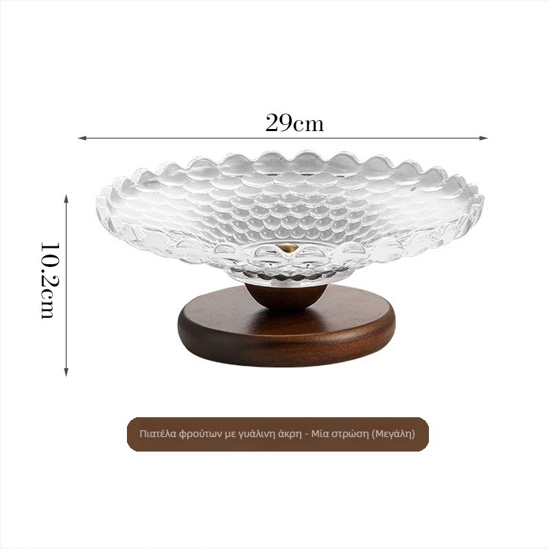 Διπλοεπίπεδη γυάλινη πιατέλα φρούτων, ρετρό και νοσταλγικό στυλ, μάρκα Qian, δώρο γενεθλίων, χριστουγεννιάτικο δώρο