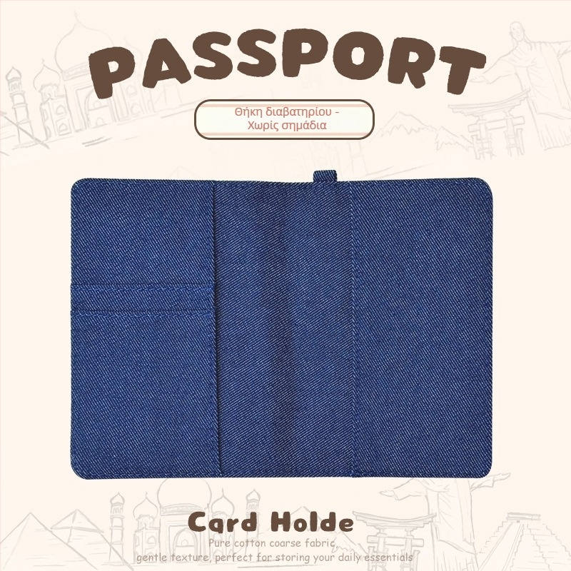 Οργανωτής Διαβατηρίου και Καρτών — Ενσωματωμένη Θήκη Κάρτας, Καμβάς Αποθήκευσης για Ταξίδια, Unisex (Yi Jin, Αστικός Μινιμαλισμός, Άνοιξη 2025)