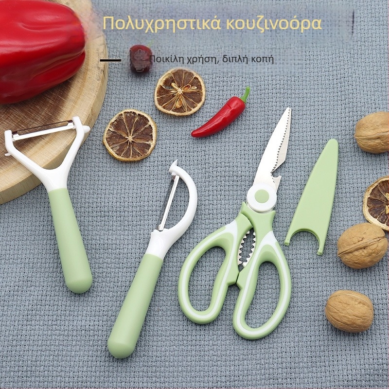 Σετ τριών ψαλιδιών κουζίνας — Ανοξείδωτο ατσάλι, Πολυλειτουργικά, φορητά για φοιτητικό δωμάτιο και εξωτερική χρήση