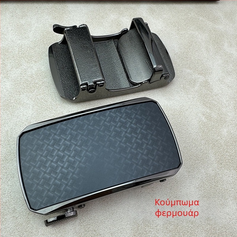 Αυτόματο κούμπωμα ζώνης από κράμα ψευδαργύρου, τετράγωνο σχήμα, για άνδρες, σχέδιο με γράμματα, επιχειρηματικό στυλ, κυκλοφορία άνοιξη 2025