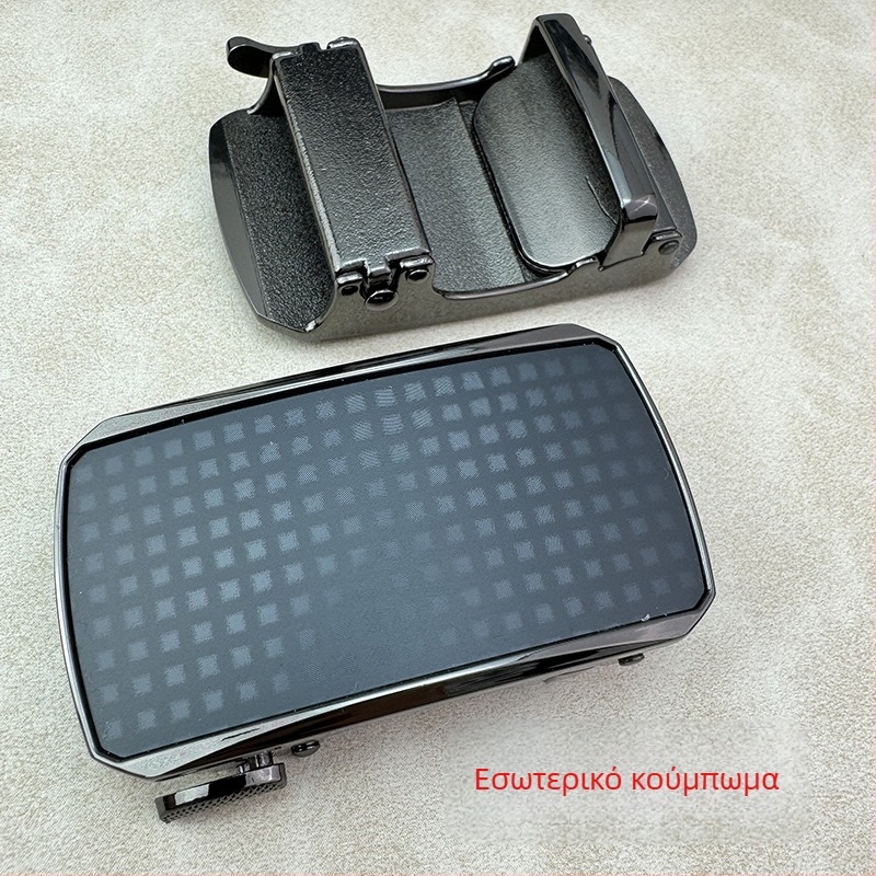 Αυτόματο κούμπωμα ζώνης από κράμα ψευδαργύρου, τετράγωνο σχήμα, για άνδρες, σχέδιο με γράμματα, επιχειρηματικό στυλ, κυκλοφορία άνοιξη 2025