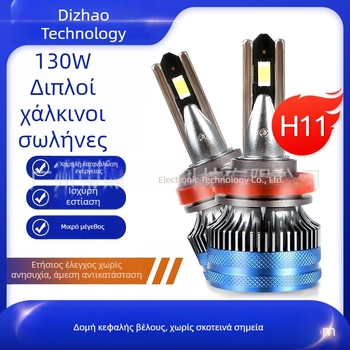 S35 130W LED προβολείς αυτοκινήτου – σχήματος σφαίρας, διπλός χαλκός σωλήνας, συμβατοί με H4/H7/H11, χαμηλός δέσμης και φως ομίχλης