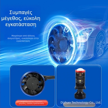 S35 130W LED προβολείς αυτοκινήτου – σχήματος σφαίρας, διπλός χαλκός σωλήνας, συμβατοί με H4/H7/H11, χαμηλός δέσμης και φως ομίχλης