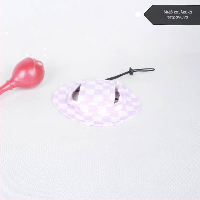 Καπέλο ήλιου για κατοικίδια με ανοιχτά αυτιά — ψαράδικο στυλ, βαμβακερό, ανάγλυφο, άνοιξη, χαλαρό