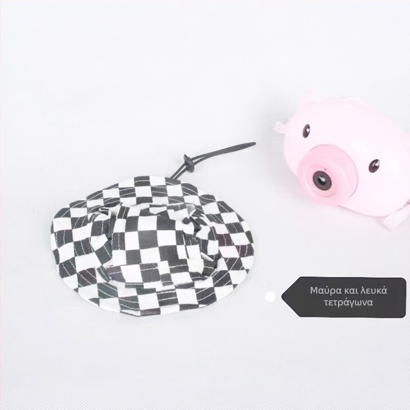 Καπέλο ήλιου για κατοικίδια με ανοιχτά αυτιά — ψαράδικο στυλ, βαμβακερό, ανάγλυφο, άνοιξη, χαλαρό