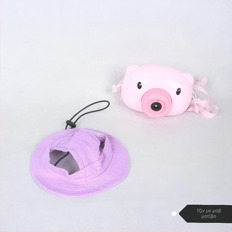 Καπέλο ήλιου για κατοικίδια με ανοιχτά αυτιά — ψαράδικο στυλ, βαμβακερό, ανάγλυφο, άνοιξη, χαλαρό