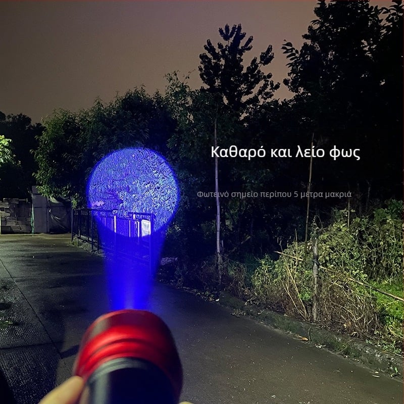 Φακός εξωτερικού ψαρέματος με LED, σώμα από κράμα αλουμινίου, εμβέλεια 200-500 m, τροφοδοσία με κινητική ενέργεια, Fisherman's Treasure