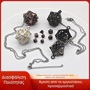 Κούφιο D20 από χαλκό με μενταγιόν Cutout Dice — σχεδίαση με ορθογώνιο γωνία, είκοσι πλευρές, για επιτραπέζια παιχνίδια, διαθέσιμη παραμετροποίηση