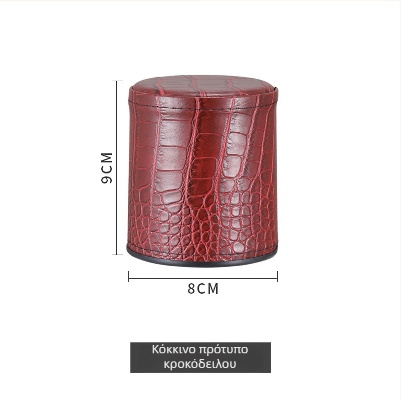 Κυπελλο ανακίνησης ζαριών από δέρμα και PP – δυνατότητα εκτύπωσης λογότυπου, στρογγυμένες γωνίες, κουτί 100 τεμαχίων, κατάλληλο για μπαρ παιχνίδια και ζάρια/χαρτιά