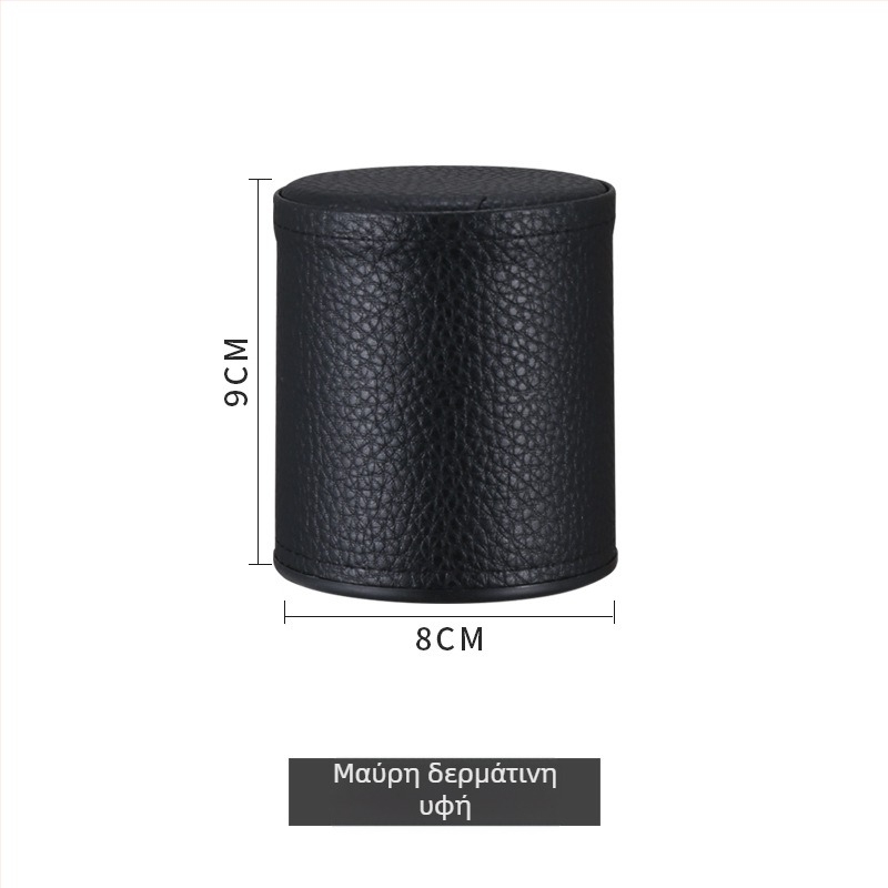 Κυπελλο ανακίνησης ζαριών από δέρμα και PP – δυνατότητα εκτύπωσης λογότυπου, στρογγυμένες γωνίες, κουτί 100 τεμαχίων, κατάλληλο για μπαρ παιχνίδια και ζάρια/χαρτιά