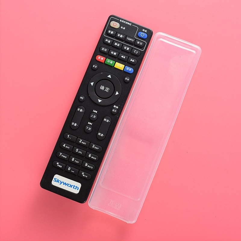 Θήκη τηλεχειριστηρίου για τηλεοπτικό set-top box, διαφανές περίβλημα σιλικόνης, επένδυση από βαμβάκι, προστασία από σκόνη, ανθεκτικό στην πτώση, απλός και μοντέρνος σχεδιασμός