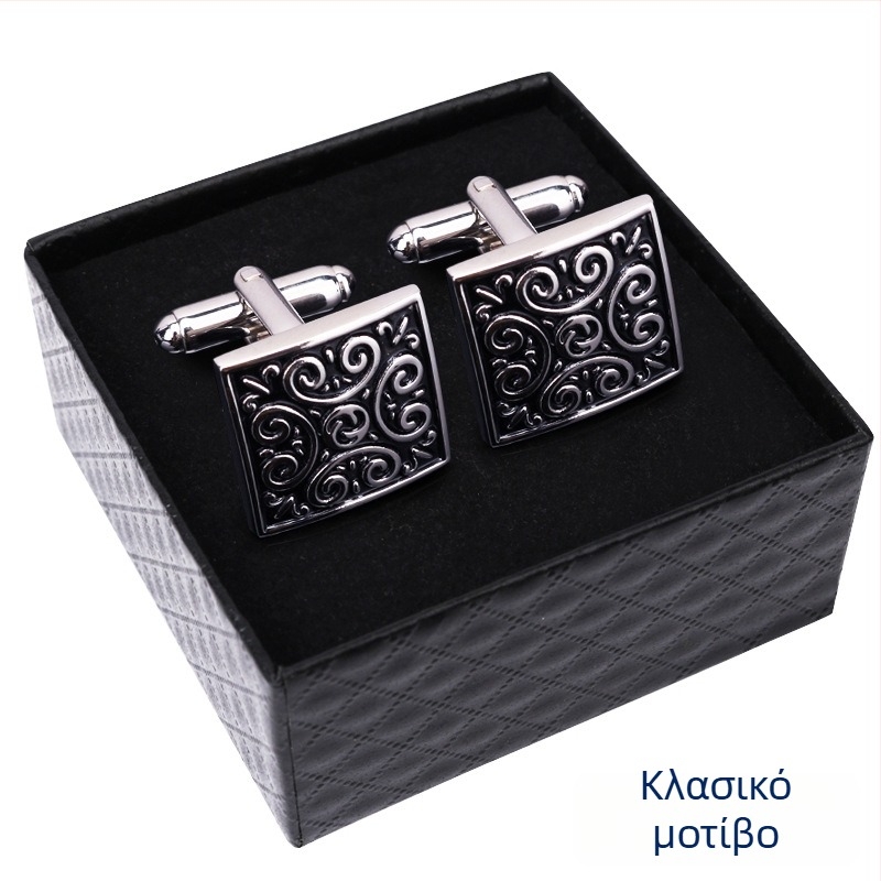 Κουμπιά μανικετόκουμπα (κράμα, απλό ανδρικό στυλ, γεωμετρικός σχεδιασμός, ηλεκτροπλατίωση)