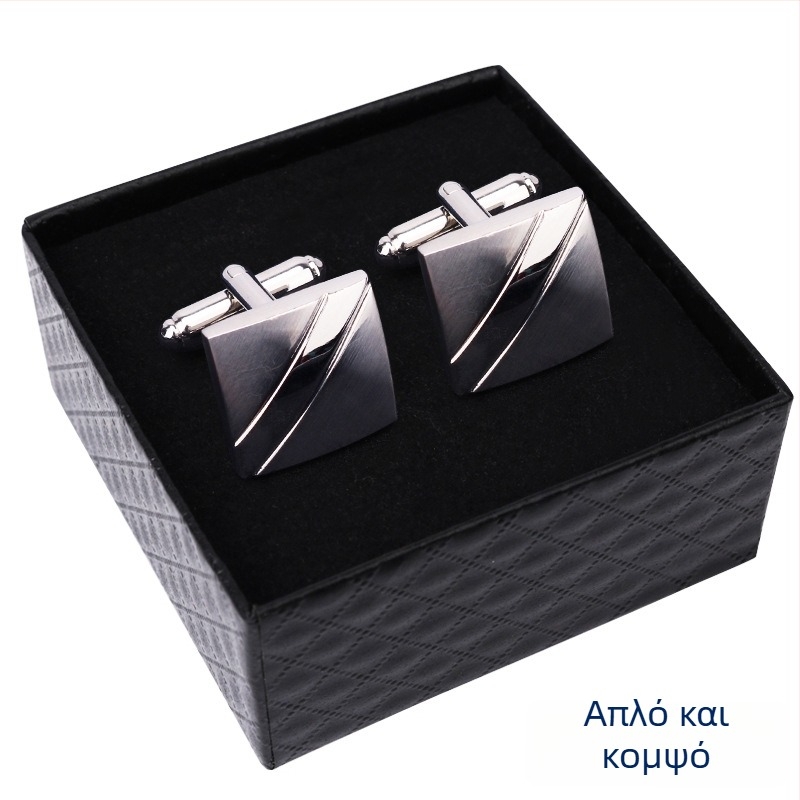 Κουμπιά μανικετόκουμπα (κράμα, απλό ανδρικό στυλ, γεωμετρικός σχεδιασμός, ηλεκτροπλατίωση)