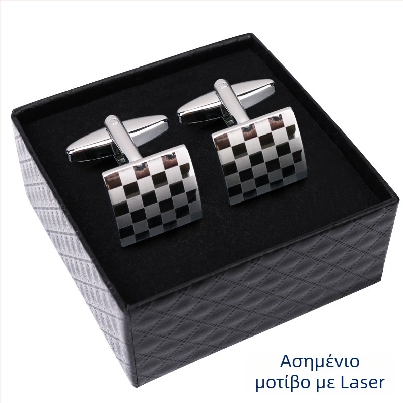 Κουμπιά μανικετόκουμπα (κράμα, απλό ανδρικό στυλ, γεωμετρικός σχεδιασμός, ηλεκτροπλατίωση)