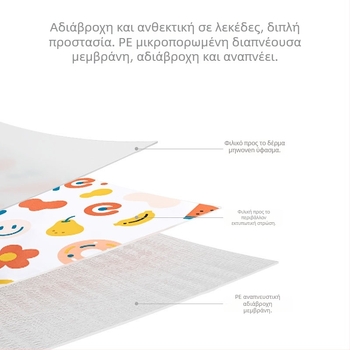 Μανσέτες μιας χρήσης για παιδιά – ύφασμα, προστασία από σκόνη, με τυπωμένο λογότυπο, σετ 240 τεμάχια