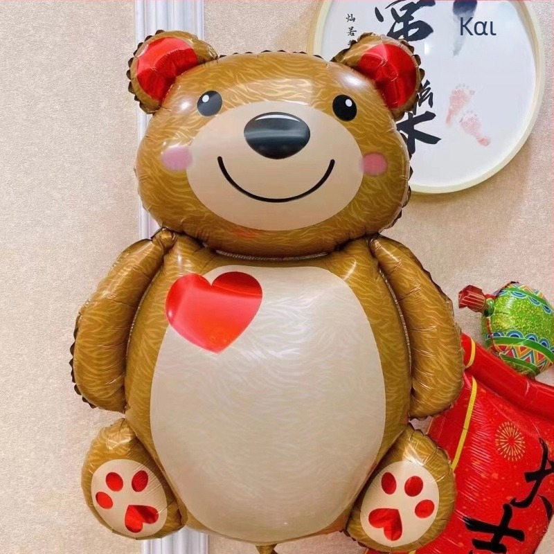 Σακίδιο από αλουμινόφυλλο, διακοσμητικό μπαλόνι, σχέδιο αρκούδας σε καρτούν