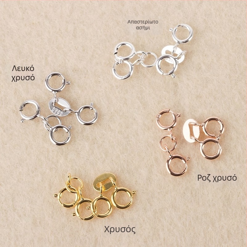 Ασημένιο κούμπωμα με ελατήριο S925 για μαργαριταρένιο σύνδεσμο κοσμημάτων, χειροποίητο αξεσουάρ, μάρκα Jerry