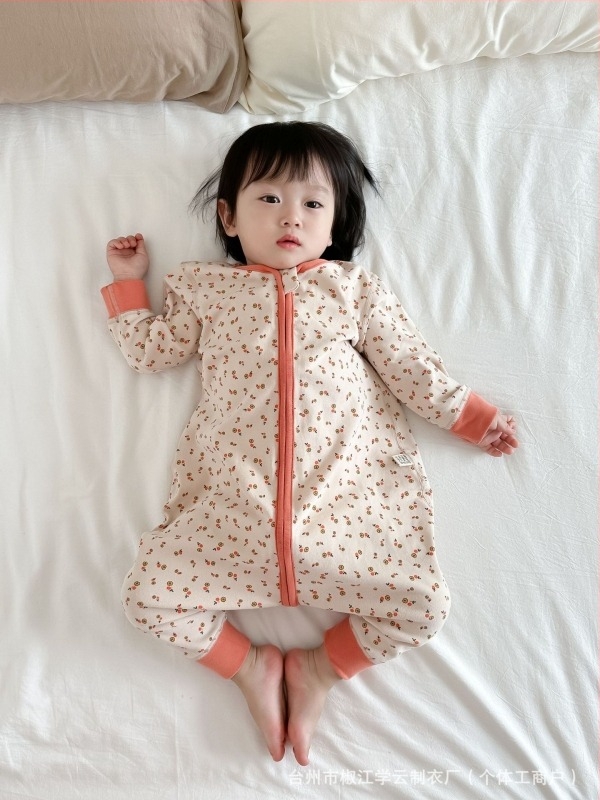 Βρεφικό ολόσωμο ρούχο ύπνου κορεατικού στυλ, 95% βαμβάκι, παχύ βρουσμένο ύφασμα, σχέδια ζωάκια/καρτούν/γράμματα/λουλούδια, για 1–3 ετών
