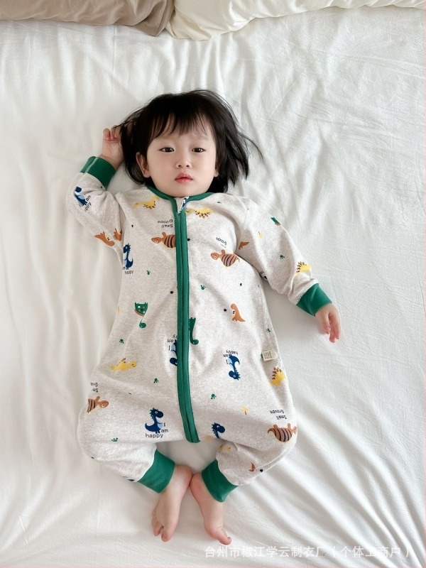 Βρεφικό ολόσωμο ρούχο ύπνου κορεατικού στυλ, 95% βαμβάκι, παχύ βρουσμένο ύφασμα, σχέδια ζωάκια/καρτούν/γράμματα/λουλούδια, για 1–3 ετών