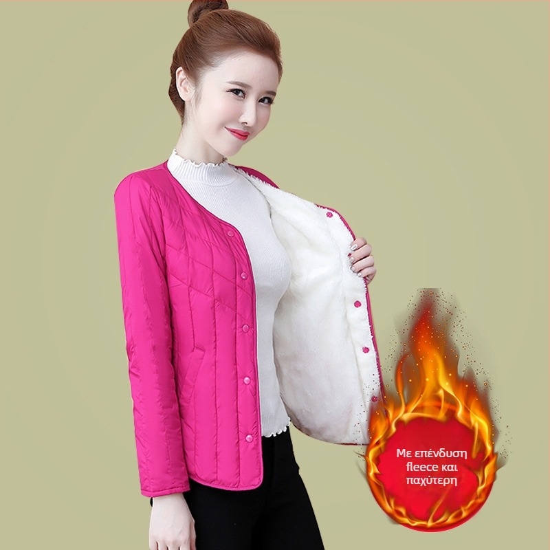 Γυναικείο κοντό βαμβακερό παλτό με επένδυση φλίς, γέμισμα από ίνες που μιμούνται το μετάξι, ύφασμα Chenille, στενή γραμμή, γιακά polo, μακριά μανίκια, φθινόπωρο 2024