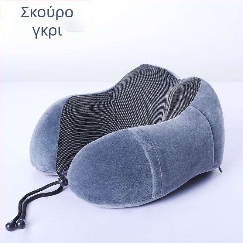 Μάξιλαρι λαιμού σε σχήμα U με αφρό μνήμης, κάλυμμα από βελούδο κρυστάλλινο, στηρίζει τον αυχένα και τη σπονδυλική στήλη, ιδανικό για ταξίδια